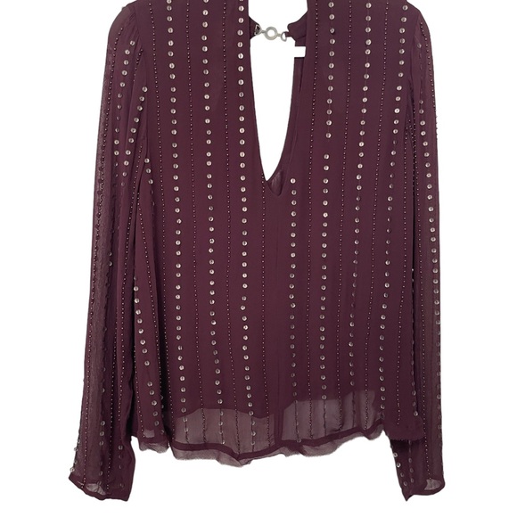 Free People Young Love Embellished Top Plum/Purple color size Small - Picture 2 of 11